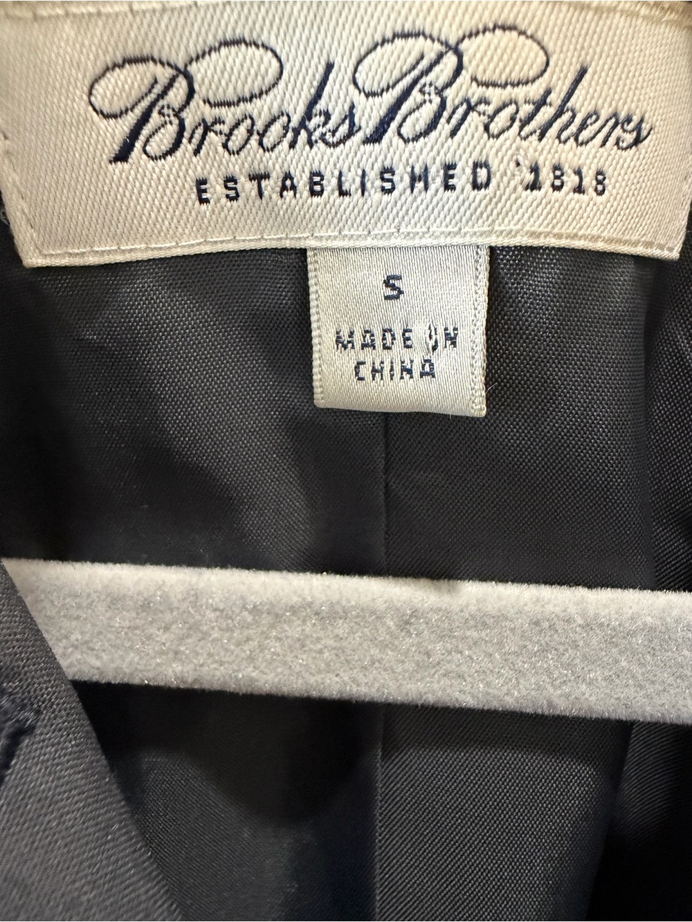 Brooks Brothers Navy Water Resistant Raincoat Trench Coat Storm Flap S - Picture 5 of 6